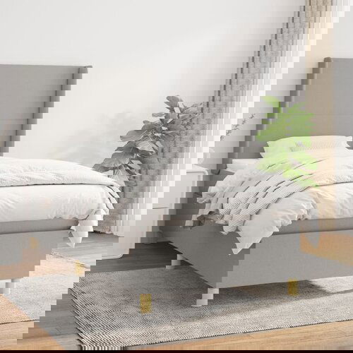 The Living Store Box spring postelja z vzmetnico svetlo siva 80x200 cm blago - Box Spring Postelja, (21503804) Cene