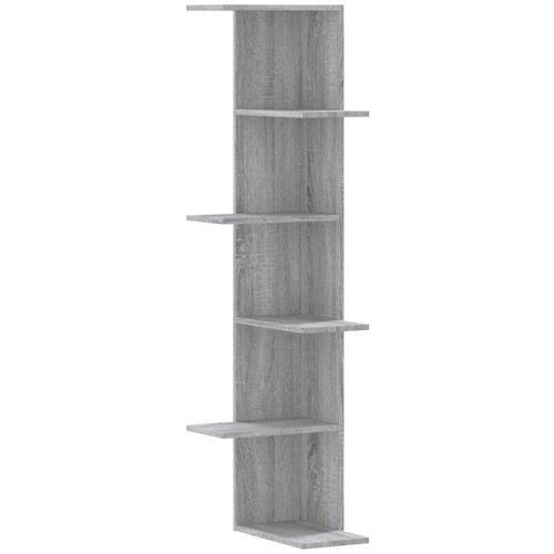 VidaXL Kutna zidna polica boja hrasta 36,5x36,5x140 cm drvena Slike