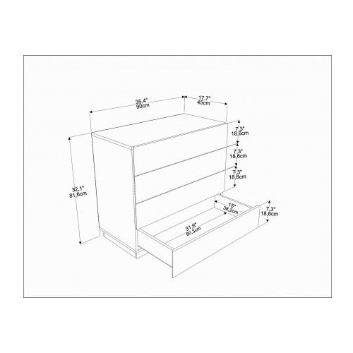Hanah home lines - white white dresser Cene