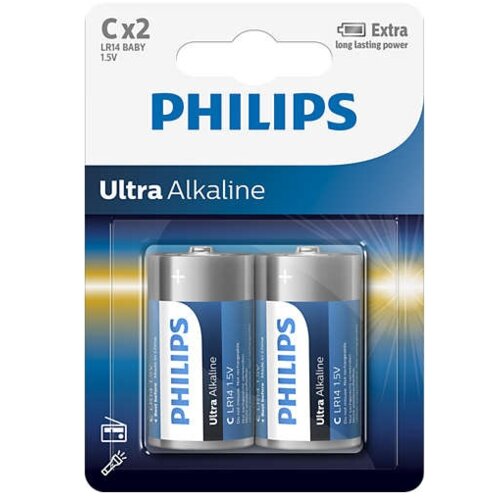 Philips baterija c - ultra alkaline 2 kos (R14) Cene