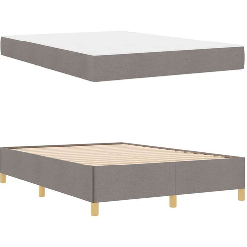  Krevet s opruga kutije Taupe i bež i bijela 140 x 200 cm Pjena Slike