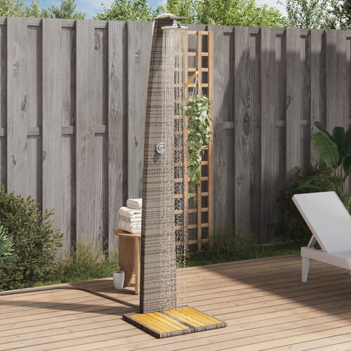 vidaXL Vanjski tuš sivi 55x60x224 cm od poliratana i bagremovog drva Cijene