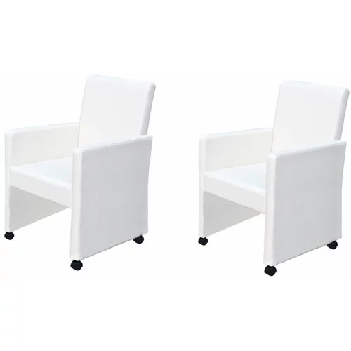  Jedilni stoli 2 kosa belo umetno usnje