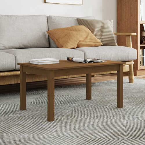 VidaXL Klubska mizica medeno rjava 80&amp;times;50&amp;times;40 cm trdna borovina Slike
