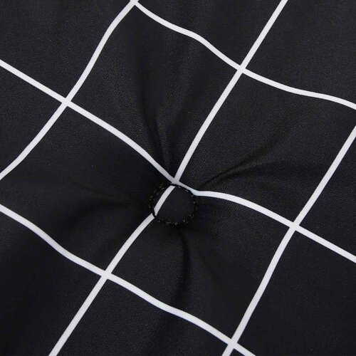  Jastuk za vrtnu klupu crni karirani 150x50x4 cm tkanina Oxford Slike