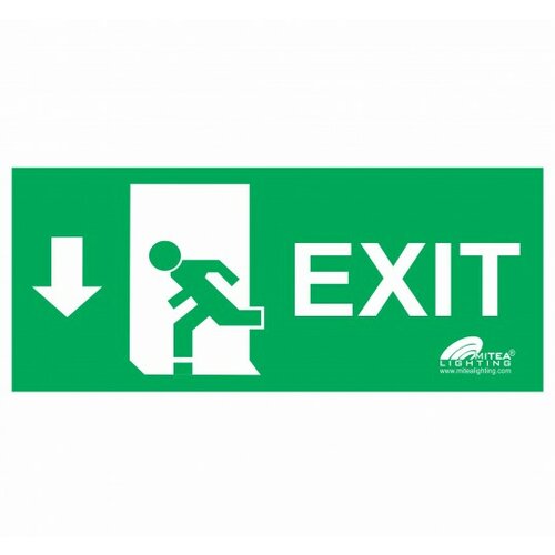 Mitea Lighting nalepnica exit dole zelena Slike