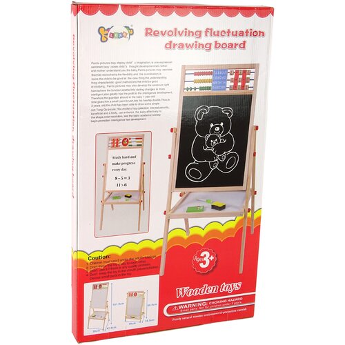 Lean Toys lesena magnetna tabla s kredo 2v1 Slike