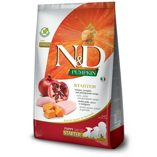 Farmina N&D Bundeva hrana za štence - Piletina i nar (Puppy Starter) 2.5kg Slike