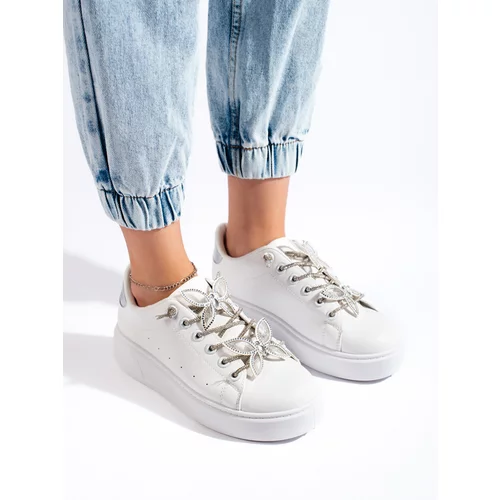 Shelvt White sneakers with butterflies