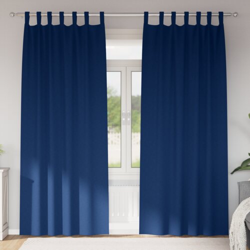 vidaXL Zavjese sa zavjesama 2 pcs Tamno plava 260 x 140 cm Poliester Cene