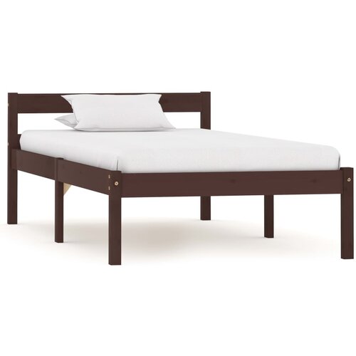 VidaXL Okvir za krevet od masivne borovine tamnosmeđi 100 x 200 cm Slike