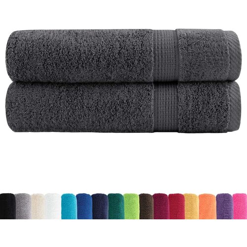 VidaXL Ručnici za kupanje SOLUND 2 kom antracit 100x150cm 600 gsm Slike