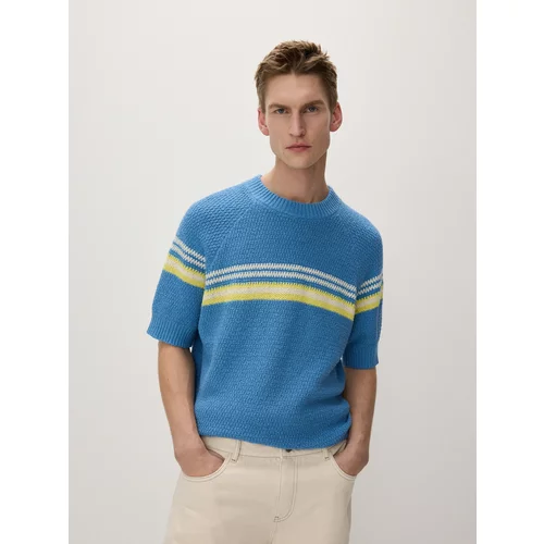 Reserved - Džemper od strukturiranog pletiva - plava