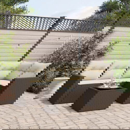 vidaXL 5-dijelni set vrtnih sofa s jastucima poliratan smeđi Cijene