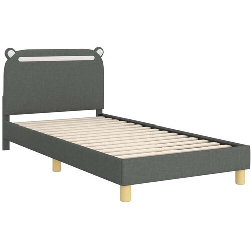 Krevet za djecu s uzglavljem Tamno siva 80 x 200 cm tkanina Slike