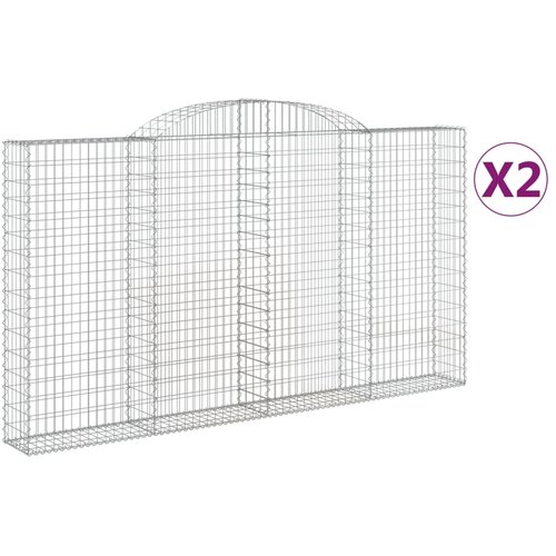 vidaXL Obokane gabion košare 2 kosa 300x30x160/180 cm pocinkano železo, (20757944) Cene