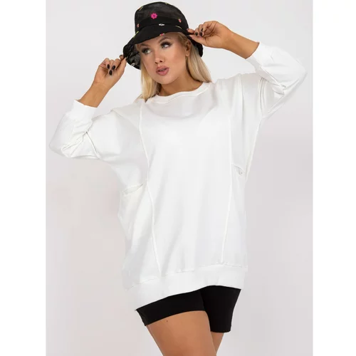 Fashion Hunters Basic white plus size cotton blouse