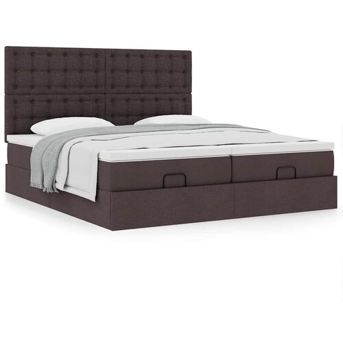 vidaXL Otomanski posteljni okvir z vzmetnicami rjav 180x200 cm blago Cene