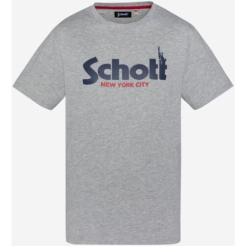 Schott Majice s kratkimi rokavi TSTROY Siva Cene