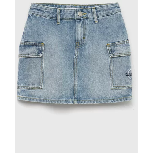Calvin Klein Jeans Dječja traper suknja mini, ravna