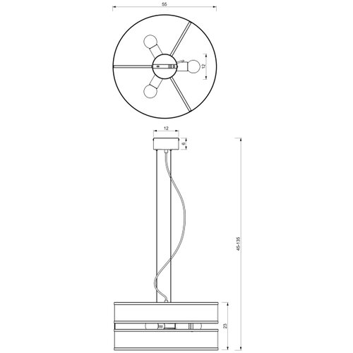 Luster na sajli GLUM 3xE27/60W/230V crn Slike