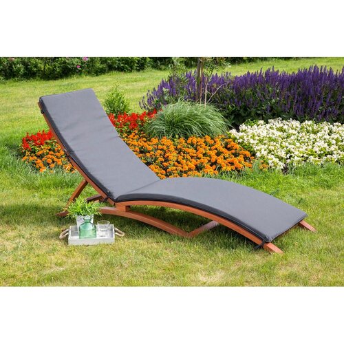 Gardenson Vrtni Ležalnik Cuba, Siva, Z Blazino Cene