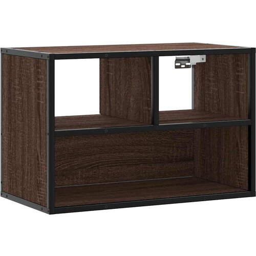 Maison Chic TV omarica - TV stojalo - Televizijska omarica rjavi hrast 60x31x39,5 cm inženirski les in kovina, (21700206) Slike
