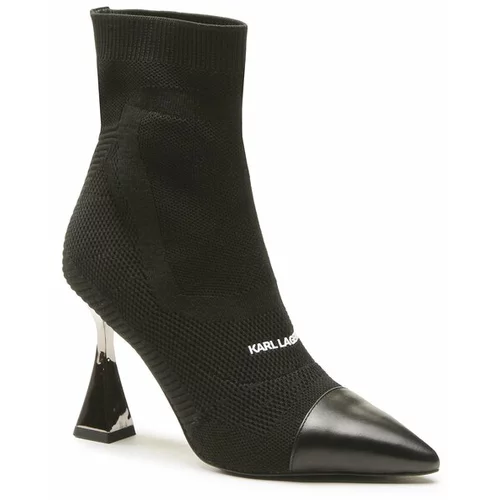 Karl Lagerfeld DEBUT Mix Knit Ankle Boot Crna