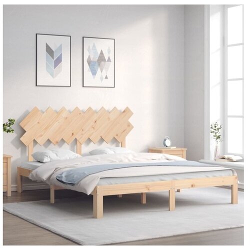 vidaXL Posteljni okvir z vzglavjem 160x200 cm trden les Cene