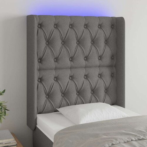  Posteljno vzglavje temno sivo 83x16x118/128 cm blago, (20793614) Slike
