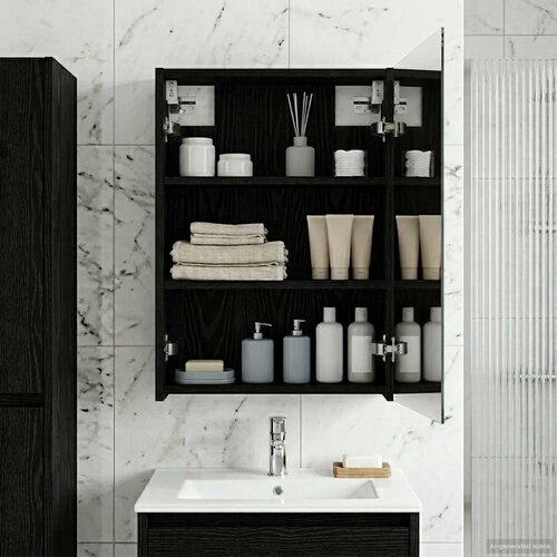  Kupaonski ormar s ogledalom Crni hrast 43 x 16 x 62.5 cm Cijene
