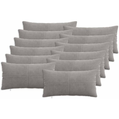  Presvlaka za jastuk 12 pcs ALMELO Svjetlosiva 40 x 80 cm Kord Cene