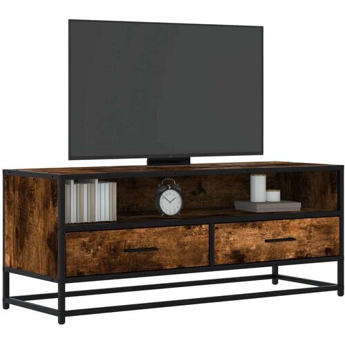 TV omarica, les, dimljeni hrast, 100x34,5x40 cm Cene