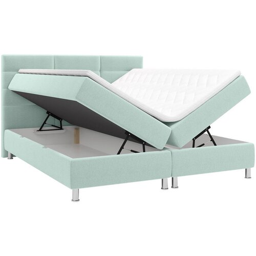 CARRYHOME POSTELJA Z VZMETNICO 160 cm x 200 cm , tekstil turkizna Slike