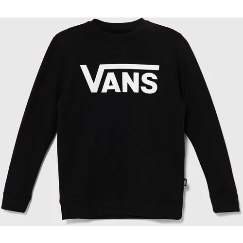 Vans Otroški bombažen pulover CLASSIC II CREW črna barva, VN000K99BLK1