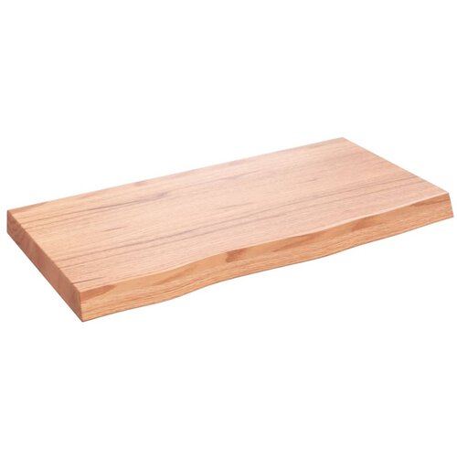  Zidna polica svjetlosmeđa 80x40x(2-6) cm obrađena hrastovina Slike