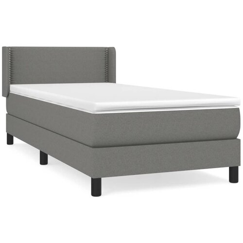 Maison Chic Box spring postelja - Vzmetna postelja z vzmetnico temno siva 90x200 cm blago SL7270, (21901938) Slike
