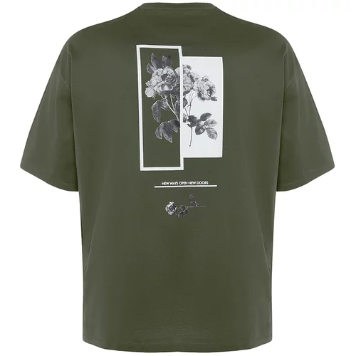 Trendyol Plus Size T-Shirt - Khaki - Oversize