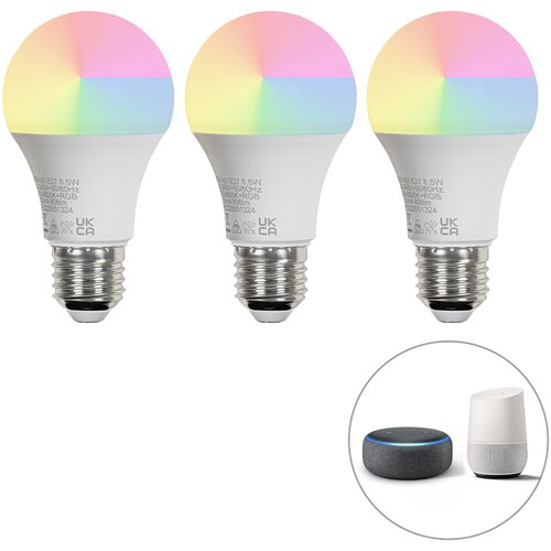 LUEDD Komplet 3 pametnih E27 LED sijalk A60 mat RGBW 8,5W 806 lm 2700K Cene