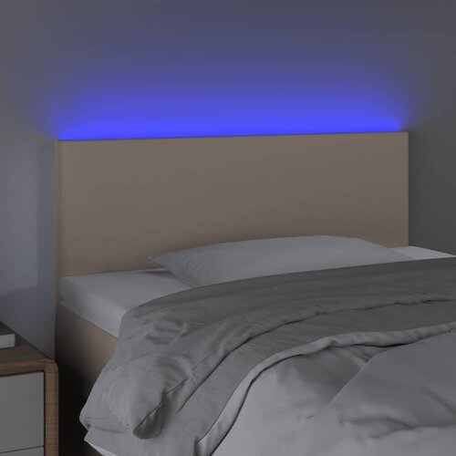  LED uzglavlje boja cappuccina 90 x 5 x 78/88 cm od umjetne kože Slike