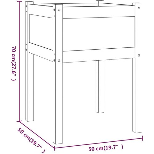 VidaXL vrtne sadilice 2 kom 50 x 50 x 70 cm od masivne borovine Slike