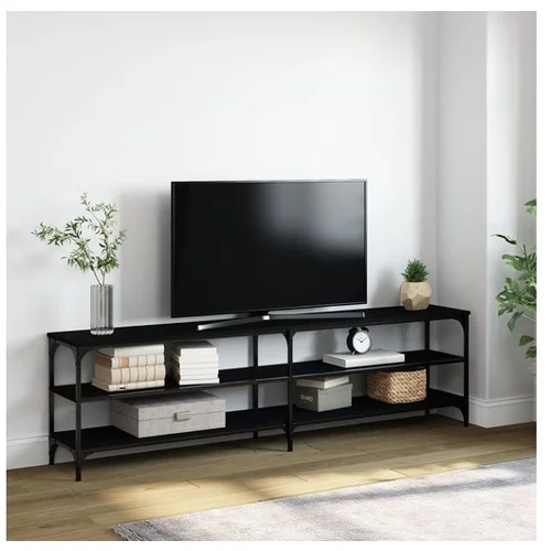  TV omarica črna 180x30x50 cm inženirski les in kovina