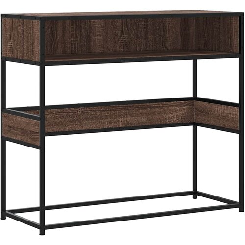 VidaXL Konzolna mizica rjav hrast 90x35x80 cm inženirski les, (22056429) Slike