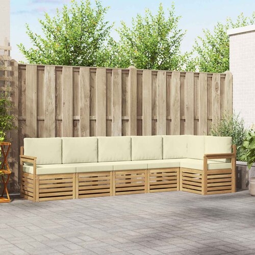  Set vanjskih sofa 6 pcs Bijela i krem 306 x 128,5 x 73 cm Cene
