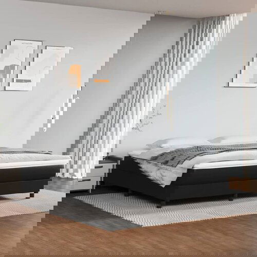 VidaXL Madrac s džepičastim oprugama crni 180x200x20cm od umjetne kože Slike