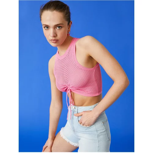 Koton Crop Singlets with Ruffle Detailed Crew Neck.
