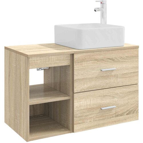 vidaXL Komplet pohištva za kopalnico 2 pcs Sonoma hrast Inženirski les, (5000245427) Cene