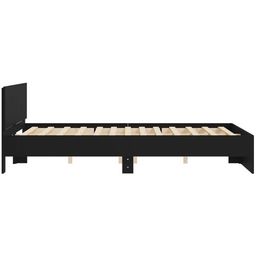VidaXL Okvir za krevet s uzglavljem crni 140x200 cm Slike