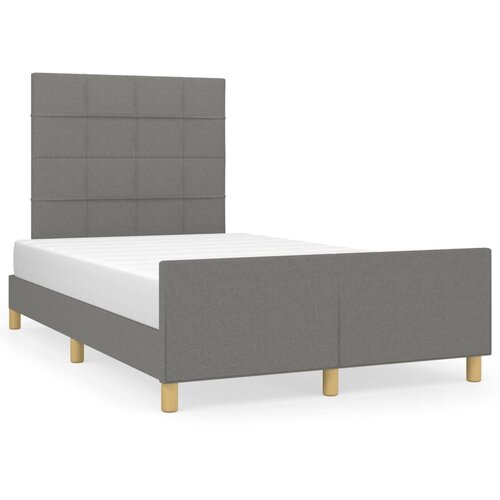 Maison Chic Posteljni okvir - Dvoposteljna postelja - Zakonska postelja brez vzmetnice temno siva 120x190 cm blago-J12998, (21761022) Slike