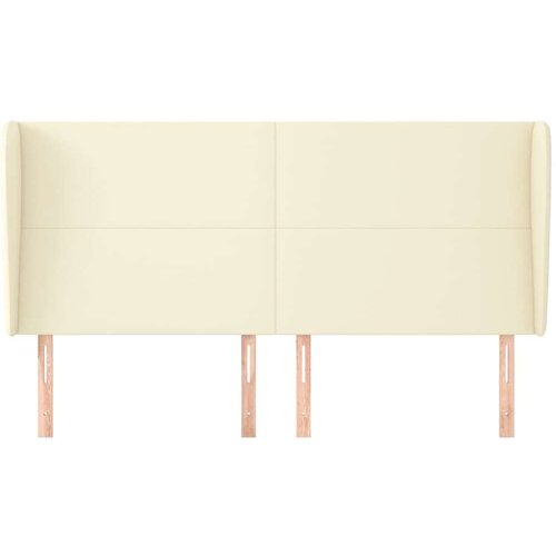  Uzglavlje s u&amp;scaron;ima krem 183x23x118/128 cm od umjetne kože Slike
